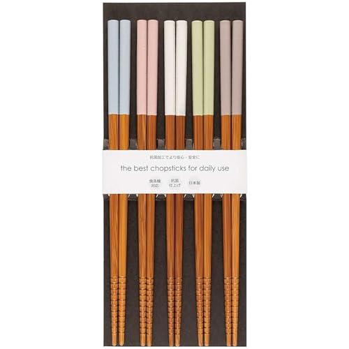 若狭塗 箸 滑り止め加工 22.5cm 5膳 セット 来客用 竹製 スス竹 スス竹 ふわり 日本製 ...