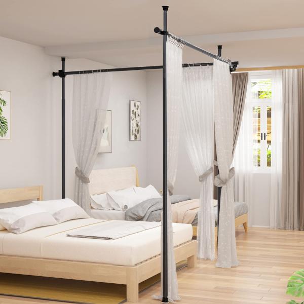 IMIEE つっぱり式 間仕切り カーテンポール 部屋仕切り 間仕切りつっぱり棒 L字 コーナー 直...