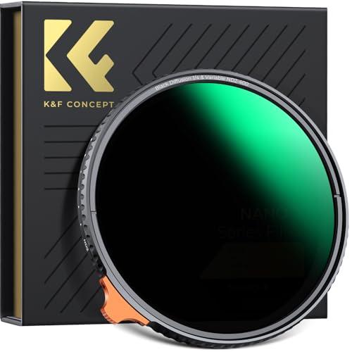 K&amp;F CONCEPT 67mm ND2-ND400&amp;ブラックミスト1/4 レンズフィルター 可変N...
