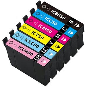 6色パック IC50 IC6CL50互換インクカートリッジ 増量タイプ IC50互換インク