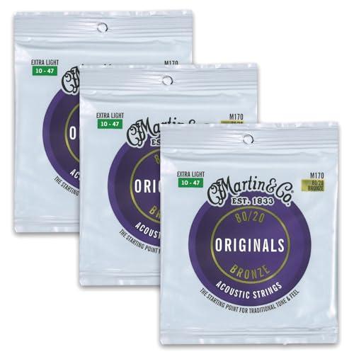 MARTIN M170 Extra Light 10-47 アコースティックギター弦×3セット