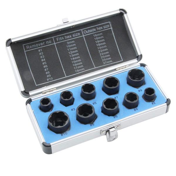 Yetaha ナットツイスター 10点セット ナット抽出ソケットセット 9-19mm 潰れたボルト抽...