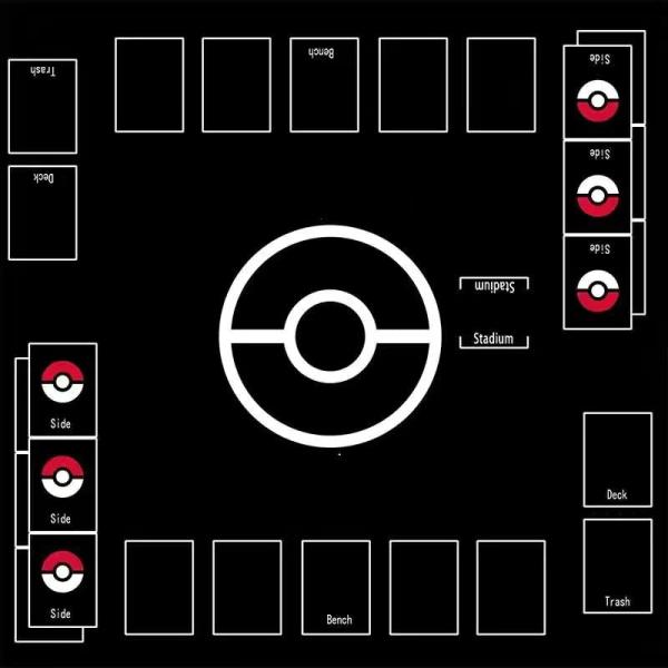 プレイマット 全面縫製仕様 ラバープレイマット プレイマット 滑り止め 収納袋付き カードゲーム 6...
