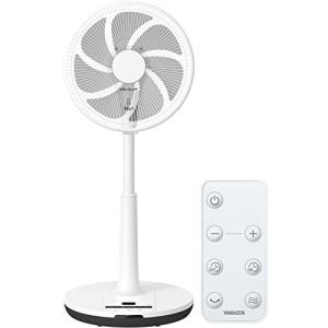 限定 山善 扇風機 リビング 日本電産製 DCモーター搭載 リモコン付 左右自動首振り 風量切替12段階 入切タイマー付 ホワイト YLX-AE