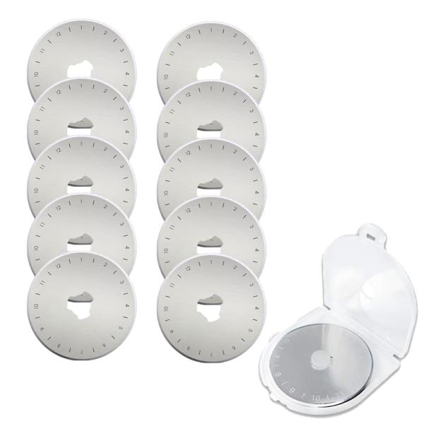 LOYELEY ロータリー カッター替刃 直径45ｍｍの円形刃 目盛りつく 10枚セット マルカッタ...