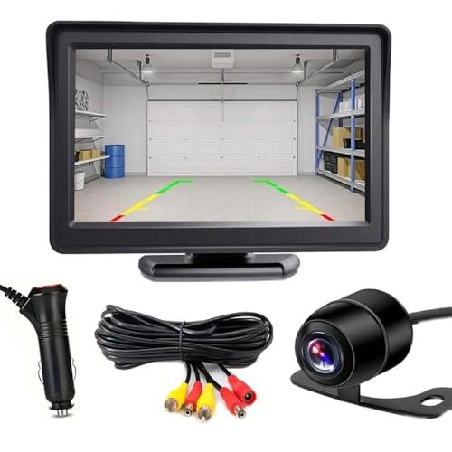 Stynxro バックモニターカメラセット 4.3インチ LCD ディスプレイ 140° 超広角 バ...