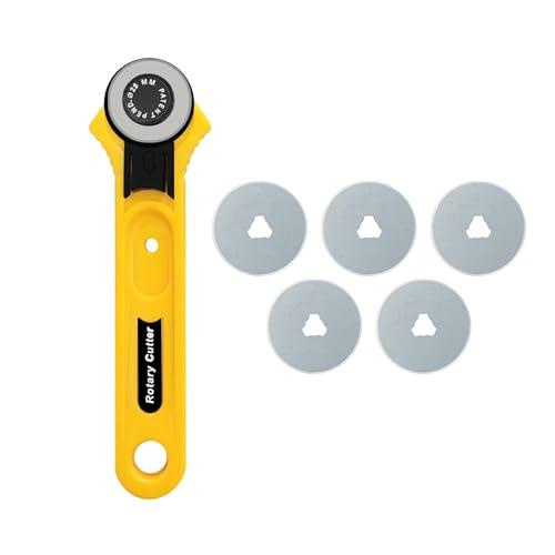 ロータリーカッター 手芸 ファブリックカッター 28mm 布 裁縫用ロータ カッター 丸刃 回転 布...