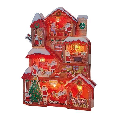 サンリオSANRIO クリスマスカード ライト＆メロディーカード サンタの家 メッセージカード グリ...