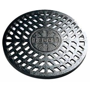 マンホール 鋳鉄製雨水格子蓋 耐圧2ｔ 300型直径328mm F300K穴あり） アロン化成