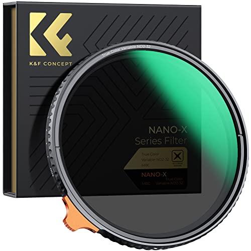 K&amp;F Concept 67mm 可変NDフィルター ND2-ND32 TRUE COLOR 黄色被...