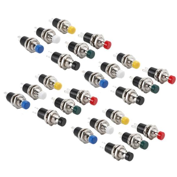 瞬間押しボタンスイッチ 6色24個セット 押しボタンスイッチ ミ二プッシュボタンスイッチ 耐寒 耐熱...