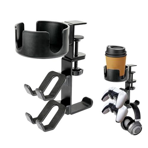 voocye 3 in 1 ヘッドホン スタンド ドリンクホルダー デスク コントローラー スタンド...