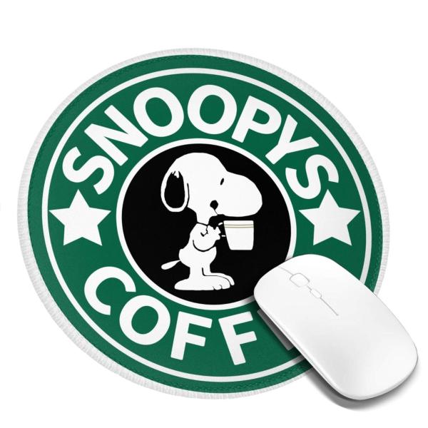 マウスパッド スヌーピー ゲーミングマウスパッド 丸型 光学式マウス対応 小型 防水 洗える 滑り止...