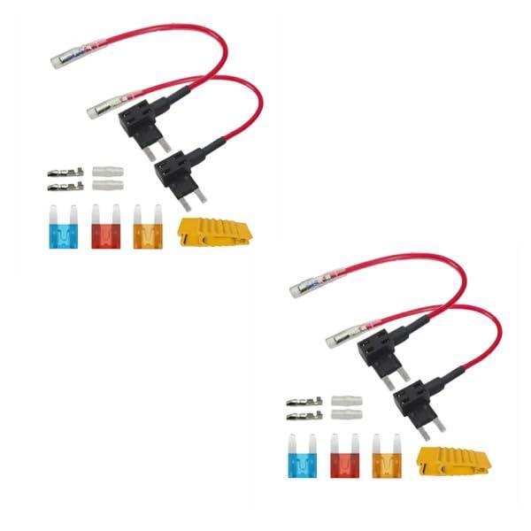 PAVIKE 平型低背 ヒューズホルダー 車平型ヒューズホルダー ヒューズホルダー 4本入り ヒュー...