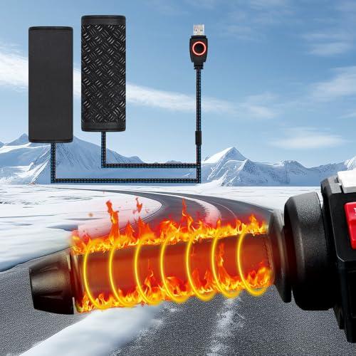 グリップヒーター バイク用新昇級USB グリップヒーター 巻き付け 速暖 3段階温度調整 滑り止め素...
