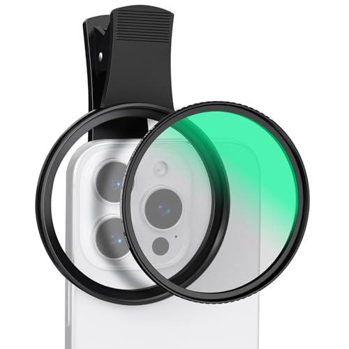 【互換品】 K&amp;F CONCEPT スマホレンズ 1/4ブラックミストフィルター+スマホ用グリップ ...