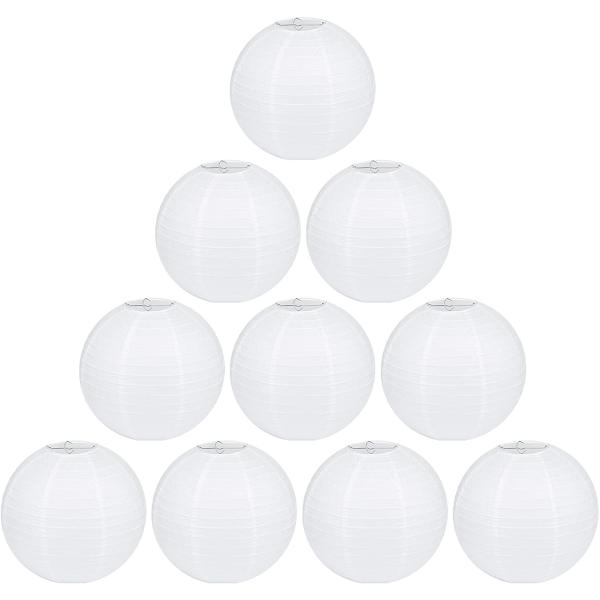 LIHAO 提灯 ちょうちん 白 紙提灯 ペーパーランタン 10個入 25cm 10 お盆 提灯 お...