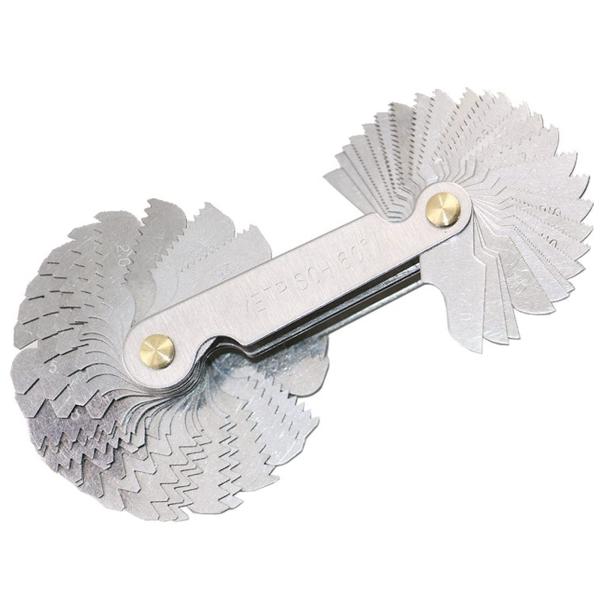 LIKENNY ネジピッチゲージ ステンレス製 （メトリック mm 60°24枚 ＋ インチ 55°...