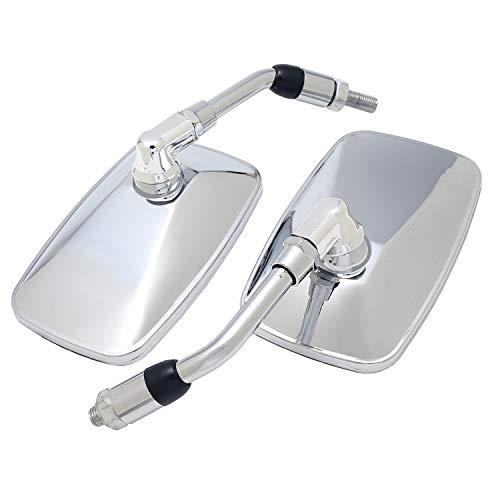 nakira 超すり抜けしやすい ショート ミラー 大きめ スクエア 10mm 正ネジ 汎用 左右セ...