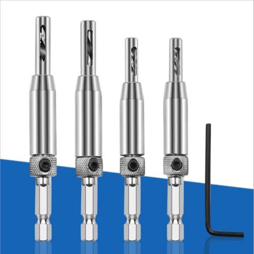 YINKE センタードリルビットセット 4点セット ヒンジ蝶番 木工用 穴あけ ポジショニング ドリ...