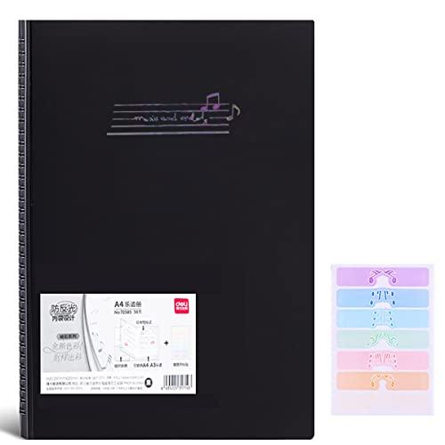 楽譜ファイル A3/A4サイズ楽譜ファイル互換 書き込みでき 楽譜/絵画ファイル 保管や整理 180...