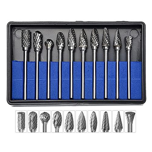 サムコス 超硬バー リューター ビット 10種類 ケース付10本セット タングステン製 超硬ドリルビ...