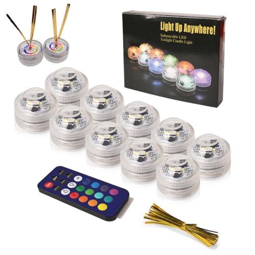 BigFox LED潜水キャンドルライト リモコン付き 防水 花瓶ライト 小型ローソクライト 全13...