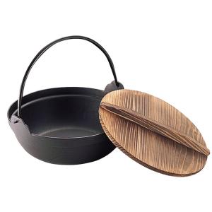 池永鉄工(Ikenaga Iron Works) いろり鍋 鉄鍋 18cm 木蓋付き 1人用 S鉄鍋｜soma-net
