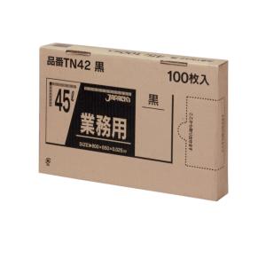 ジャパックス(JAPACK'S) ゴミ袋 黒 横65cm×縦80cm 厚さ0.025mm 45L BOXシリーズ 1枚ずつ取り出せる ポリ袋 TN42｜soma-net