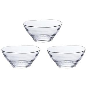 アデリア(ADERIA) ゆらら 小鉢 3個セット 日本製 納豆鉢 和食器 ガラス サラダボウル 小皿 中鉢 煮物鉢 取り皿 食器 豆皿 珍味入れ 可｜SOMA