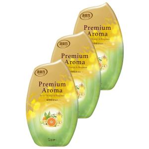 消臭力 プレミアムアロマ [まとめ買い] 部屋用 置き型 スイートオレンジ&ベルガモット 400mL×3個 お部屋の消臭力 玄関 リビング 寝室 ルー｜soma-net