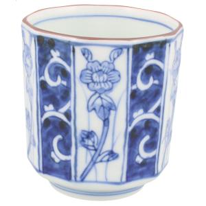 波佐見焼 江口製陶 湯呑 大 唐草濃草花 320035｜soma-net