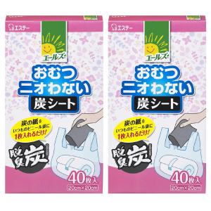 [ 介護用消臭剤 エールズ ]【まとめ買い】 介護用 おむつニオわない炭シート おむつ 尿取りパッド用 シートタイプ 40枚入×2個 大人用おむつ 介｜soma-net