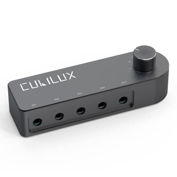 Cubilux 4ウェイ双方向3.5mmオーディオスイッチャー、4ポートミニジャックスピーカーセレク...