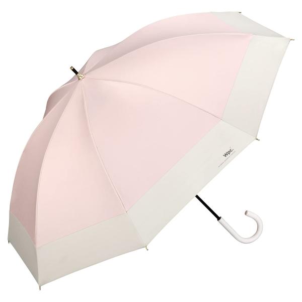 Wpc. 日傘 遮光切り継ぎロング ピンク 長傘 55cm レディース 晴雨兼用 遮光 UVカット ...