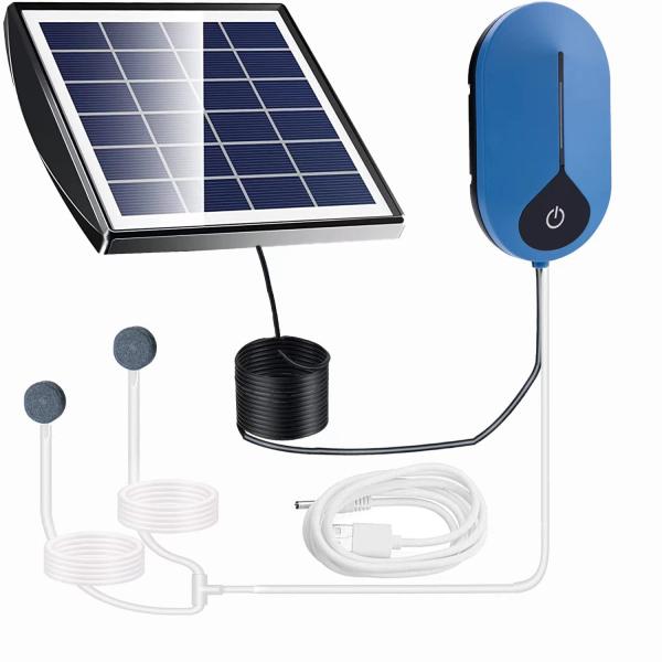 Bakotoy エアー ソーラー ポンプ USB/太陽光充電両用 酸素 空気ポンプ ソーラー充電式 ...