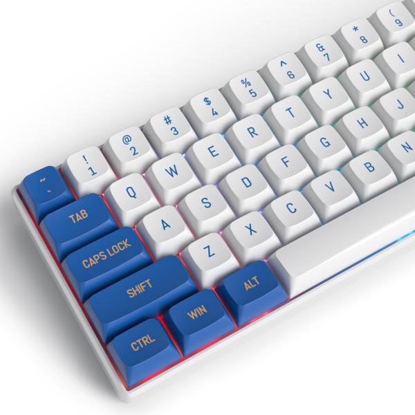 Blue White 118 キーキャップグループ、CSA プロファイルカスタムキーキャップ PBT...