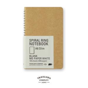 スパイラルリングノート A6スリム 無罫 MDホワイト TRAVELER'S COMPANY トラベラーズカンパニー 無地 白 15242006