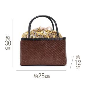 竹製 巾着付き カゴバッグ 浴衣 夏着物 2W...の詳細画像5