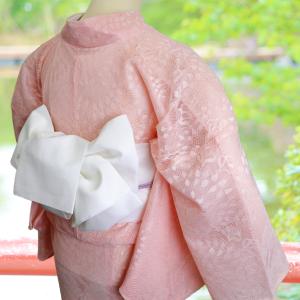 半幅帯 白色 正絹 ラメ糸 無地 ホワイト 仕...の詳細画像5