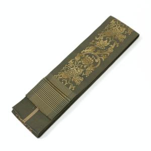 平和屋着物□極上 男性 本場黄八丈 紬 角帯 間道 逸品 DZAB0919kh5