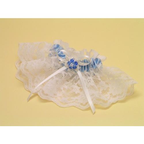 ウェディング ブライダル ガーターベルト サムシングブルー アンクルガーター5　