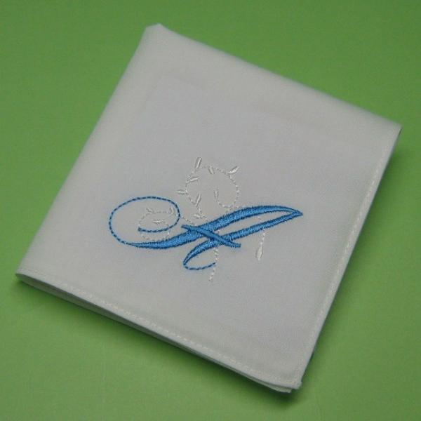 花嫁ハンカチ イニシャル刺繍入り 1枚