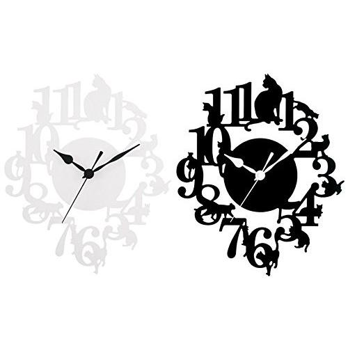 ＜在庫限り！＞Abeille　掛時計　ネコ　ホワイト　AKT-3800   【沖縄・離島を除き送料無...