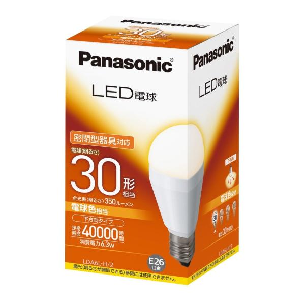 ＜10個セット＞panasonic LED電球 　LDA6L-H/2　30形相当　E26口金　電球色...