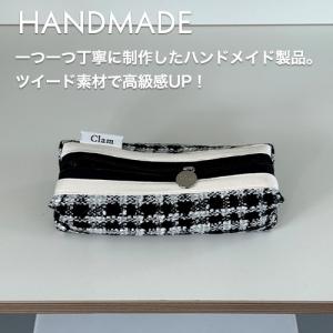 ペンケース clam 韓国 筆箱 ツイード 高...の詳細画像1