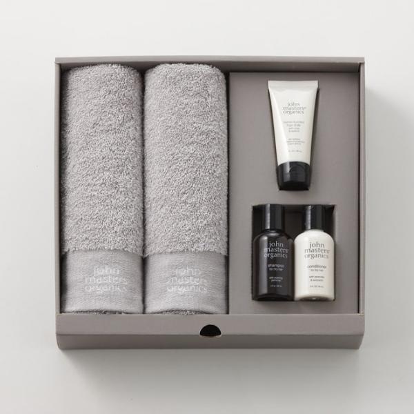 ジョンマスターオーガニック ギフトセット フェイスタオル2枚 シャンプー コンディショナー ヘアミル...