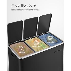 ゴミ箱 ペダル式 ダストボックス 3分別 蓋付...の詳細画像2