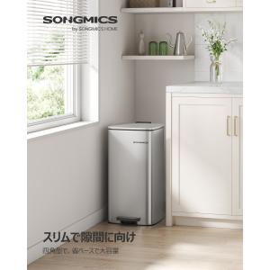 ゴミ箱 スリム 30L ペダル式 蓋付き ステ...の詳細画像1