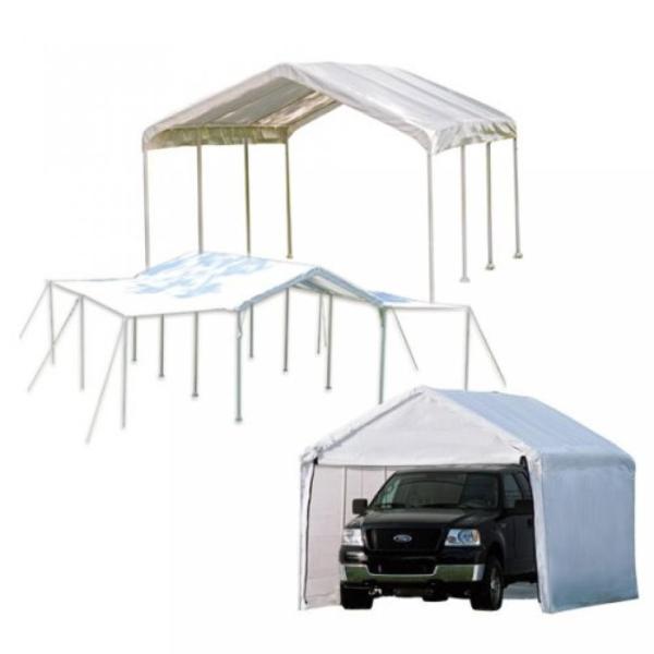 テント ShelterLogic 3-in-1 White Canopy with Enclosur...